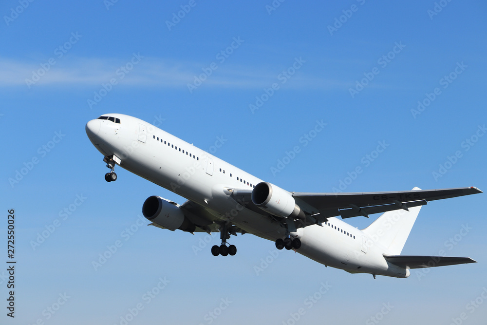 White airplane after take off White airplane after take off