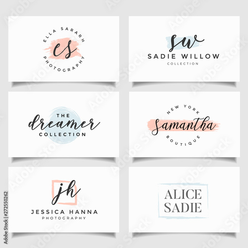 Logo templates collection. Logo set. Minimalist logotypes. Premade logo design - Vector