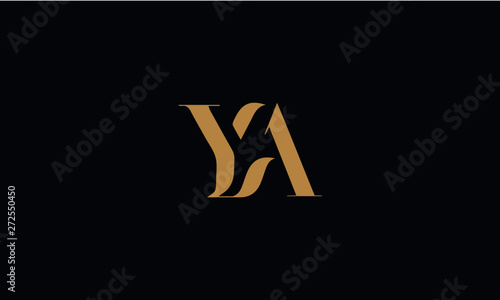 YA logo design template vector illustration