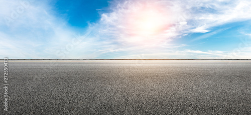 Fototapeta Naklejka Na Ścianę i Meble -  Empty highway road and sky clouds landscape,panoramic view