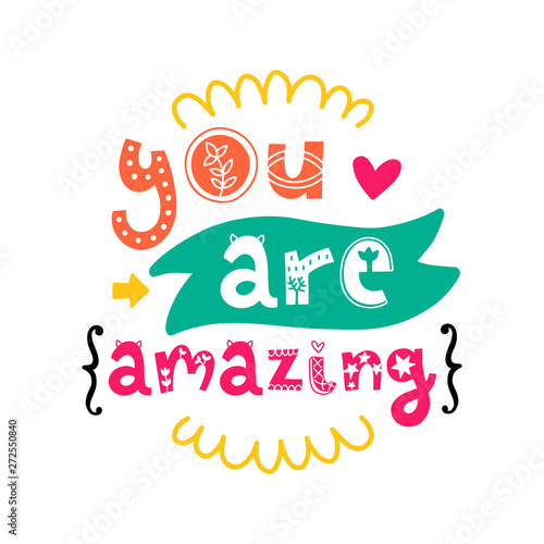 Vector poster with phrase and decor elements