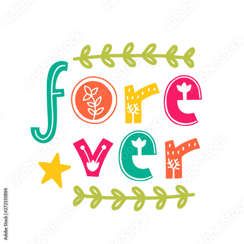 Vector poster with phrase and decor elements