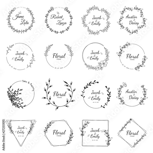 Wedding wreath collection for wedding Premium vector