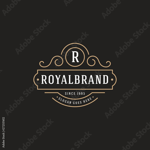 Luxury Logo template flourishes calligraphic elegant - Vector