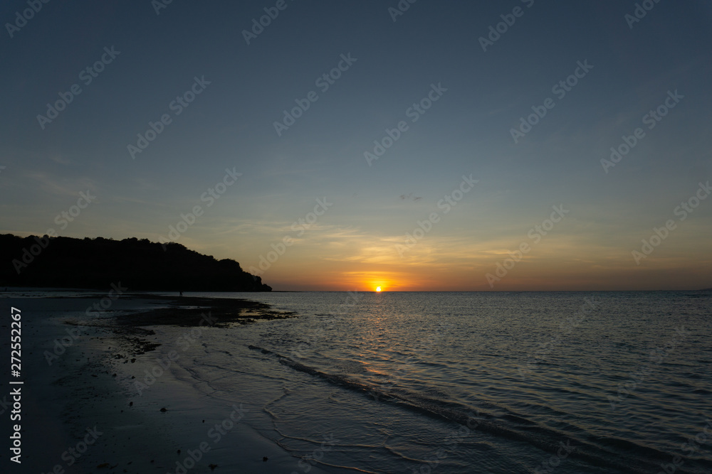 Amazing beautiful scenic sunset from Pemana beach, Maumere, Flores, Indonesia