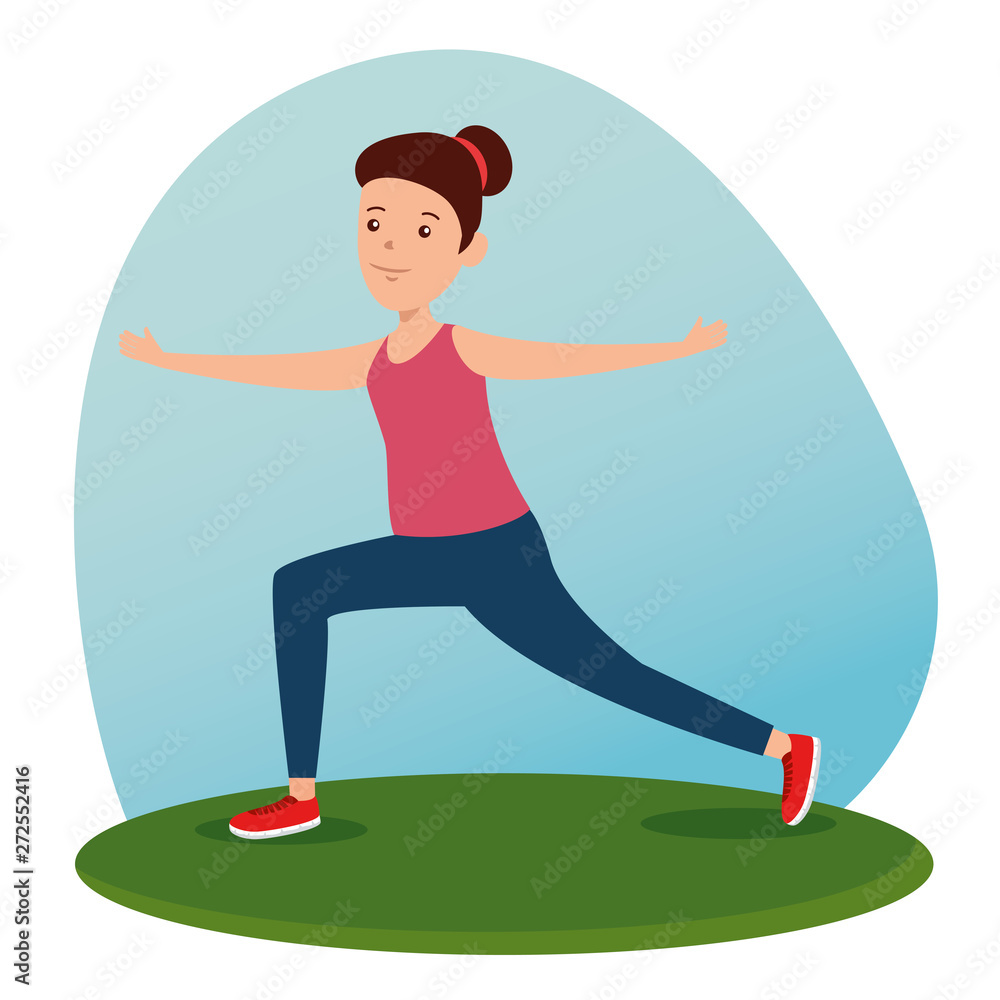 girl practice yoga fitness activity