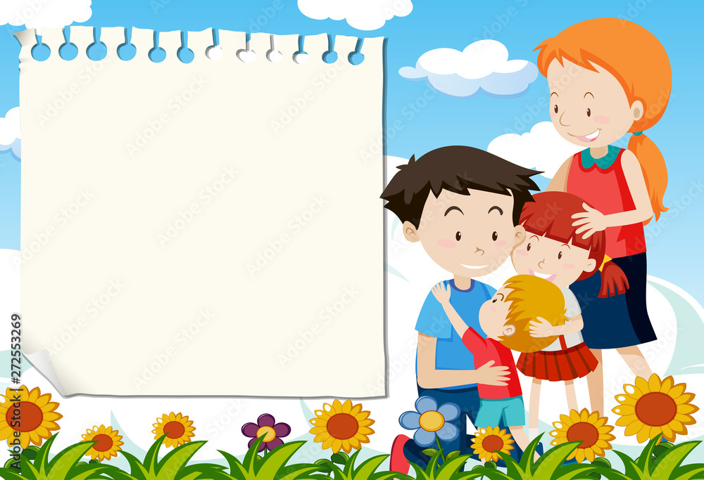 Naklejka premium A family border template