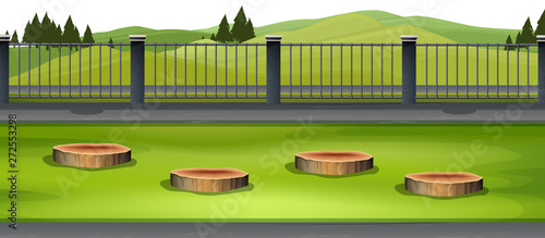 outdoor nature scene with fence