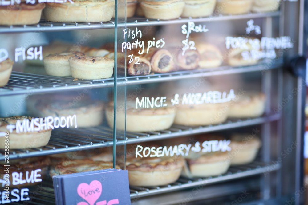 Fototapeta premium all pies ready to eat on the shelf