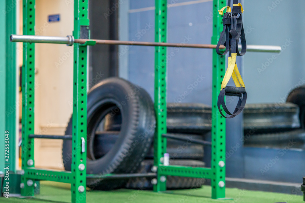 The background of the exercise equipment set for good health (steel balls, dumbbells, cable, weightlifting, boxing boxing gloves, fitness balls) has a blurred light that Fall The background of the exercise equipment set for good health (steel balls, dumbbells, cable, weightlifting, boxing boxing gloves, fitness balls) has a blurred light that Fall