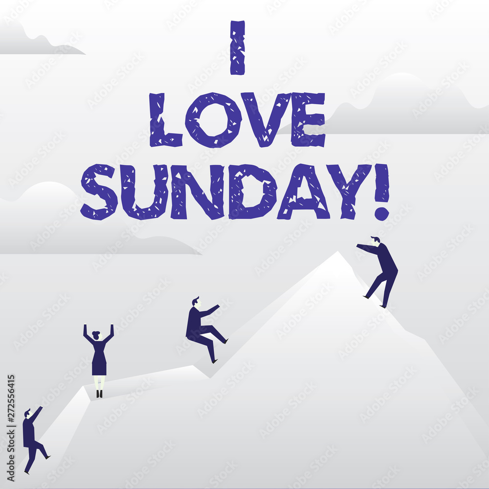 Conceptual hand writing showing I Love Sunday. Business photo showcasing To have affection for the weekend happy excited relax Conceptual hand writing showing I Love Sunday. Business photo showcasing To have affection for the weekend happy excited relax