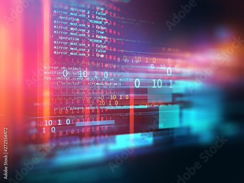 Programming code abstract technology background of software developer and Computer script