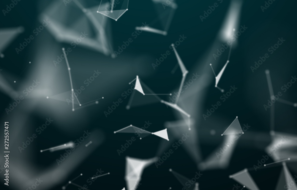 Abstract polygonal space low poly dark background with connecting dots and lines. Connection structure. 3d rendering - Illustration Abstract polygonal space low poly dark background with connecting dots and lines. Connection structure. 3d rendering - Illustration