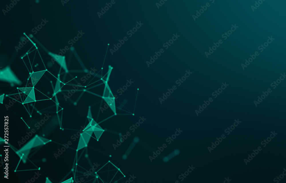 Abstract polygonal space low poly dark background with connecting dots and lines. Connection structure. 3d rendering - Illustration Abstract polygonal space low poly dark background with connecting dots and lines. Connection structure. 3d rendering - Illustration