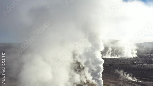 Smoke of Geysirs Bolivia national park photo