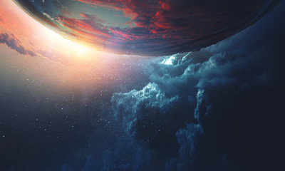 Acrylglasbilder Universum Planetenbahn in tiefer Weltraumschönheit  © Sergey Nivens