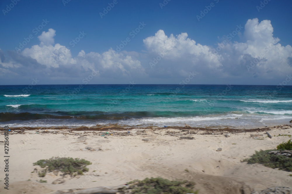 Cozumel island in Quintana Roo, Mexico. Blue turquoise Caribbean sea. 