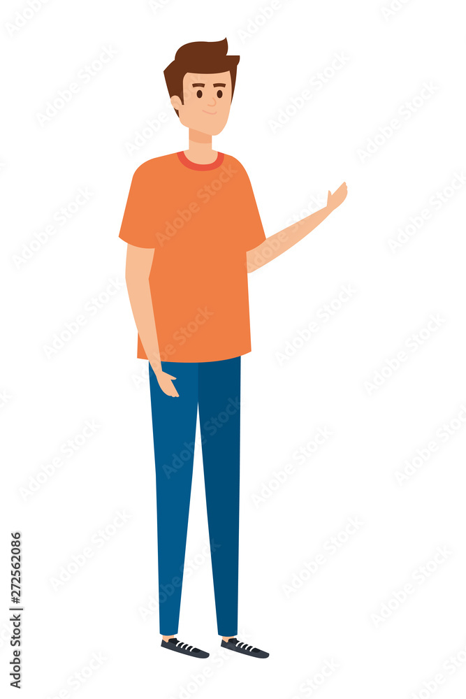 young and casual man character young and casual man character