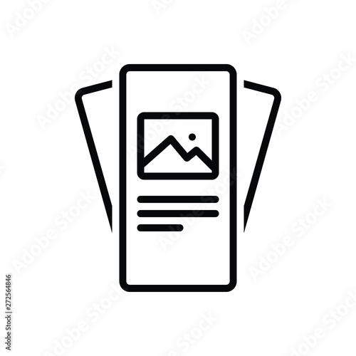 Black line icon for brochure booklet