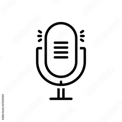 Black line icon for microphone