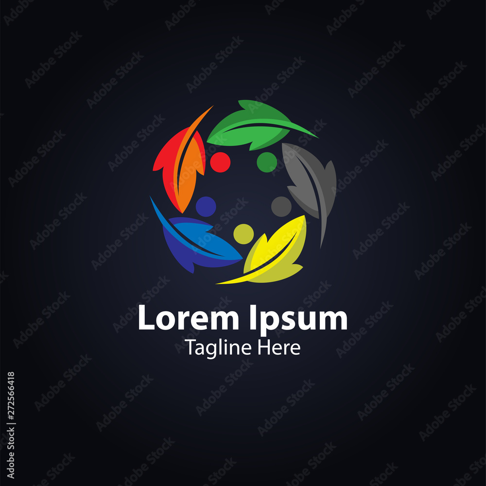 Fototapeta premium colorful leaf vector logo