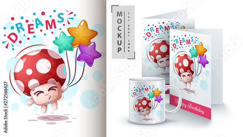 Fly mushroom - mockup for your idea