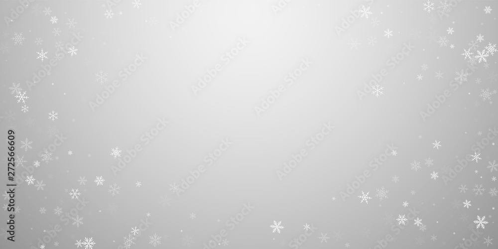 Sparse snowfall Christmas background. Subtle flyin