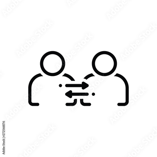 Black line icon for partnership participated