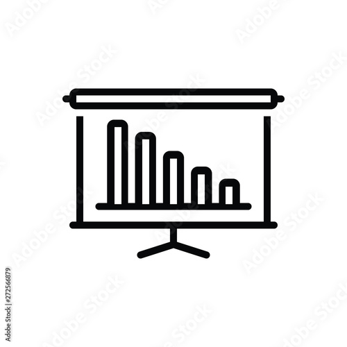 Black line icon for presentation demonstration