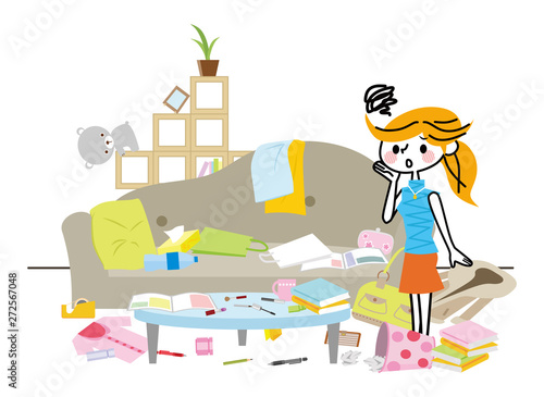 散らかった部屋