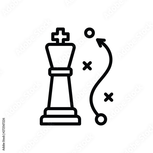 Black line icon for strategy approach