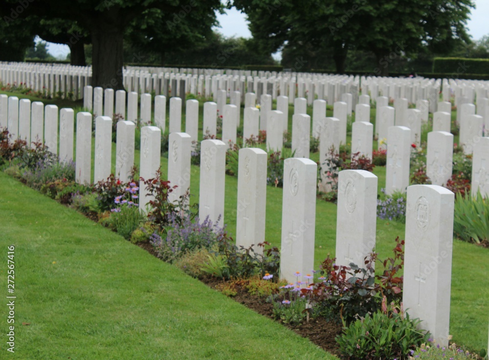 The English war cemetery in Bayeux, France