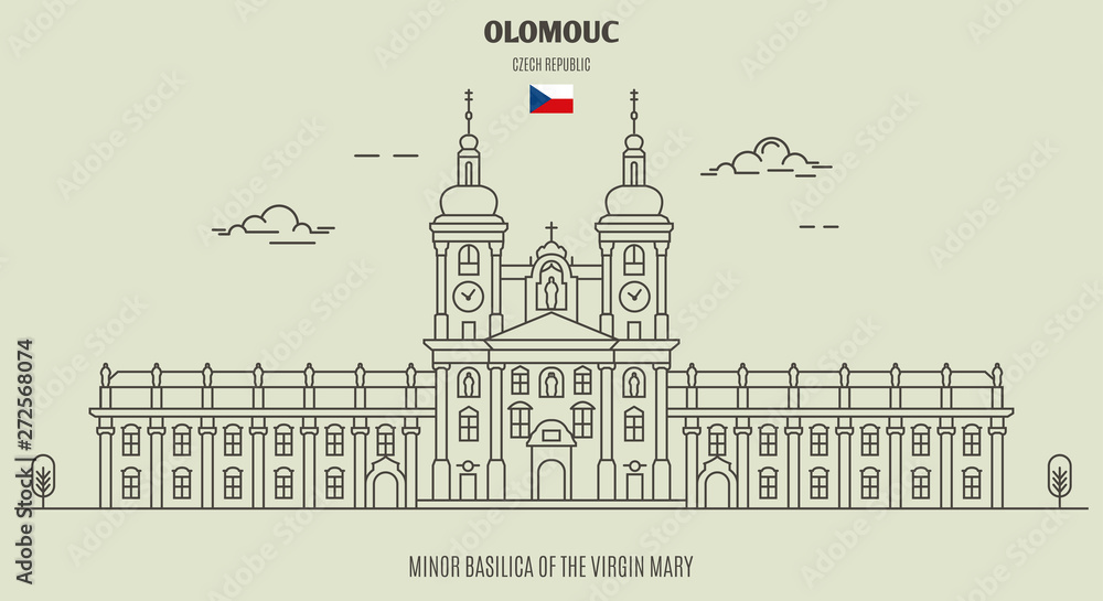Minor Basilica of the Virgin Mary in Olomouc, Czech Republic. Landmark icon