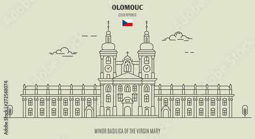 Minor Basilica of the Virgin Mary in Olomouc  Czech Republic. Landmark icon