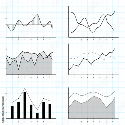Quadratic function in the coordinate system. Line graph on the grid. White blackboard.