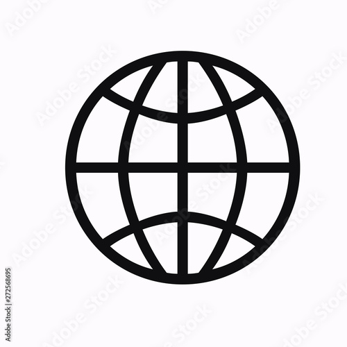 The globe icon. Globe symbol. Flat  illustration