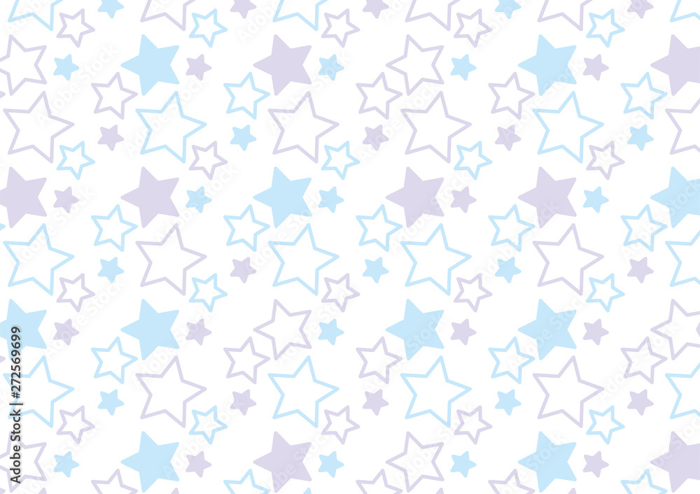星柄の背景【白】【水色】【紫色】