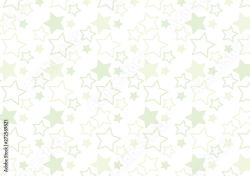 星柄の背景【白】【緑色】