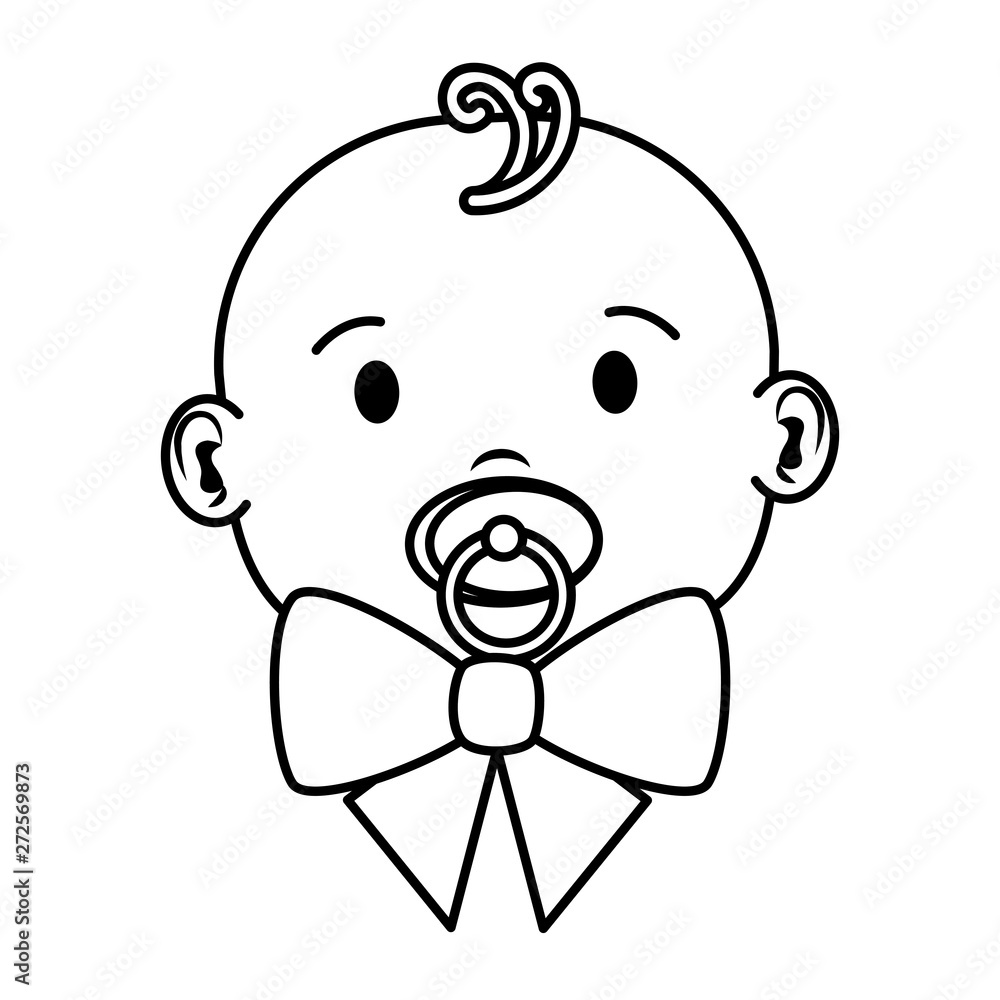 Fototapeta premium cute little baby boy with pacifier character