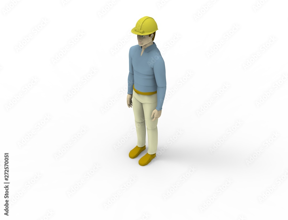 3d rendering of a male doll with a hard hat isolated in white studio background. 3d rendering of a male doll with a hard hat isolated in white studio background.