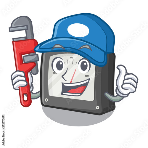 Plumber amperage meter above the cartoon table