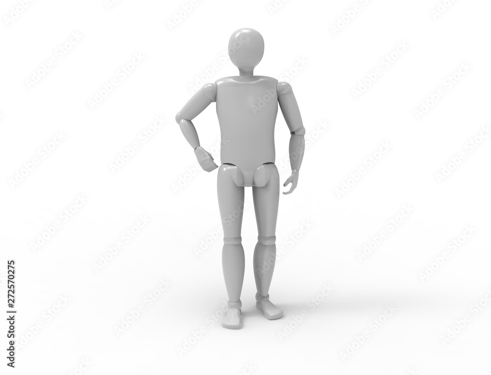 3d rendering of a dummy standing posing is white studio background 3d rendering of a dummy standing posing is white studio background