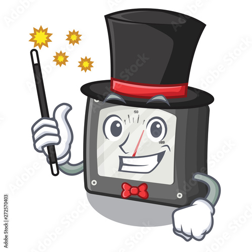 Magician amperage meter above the cartoon table