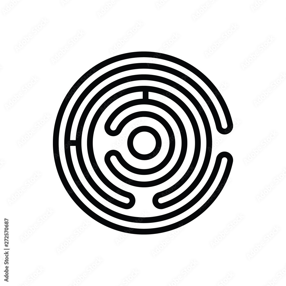 Black line icon for labyrinth Black line icon for labyrinth