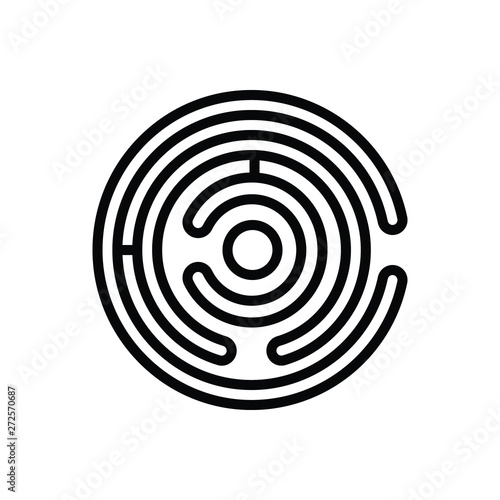 Black line icon for labyrinth