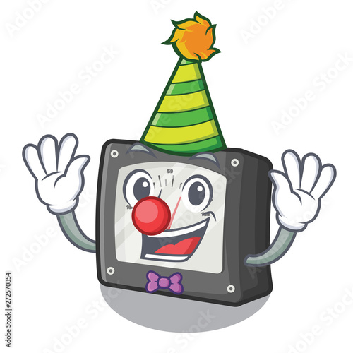 Clown amperage meter above the cartoon table