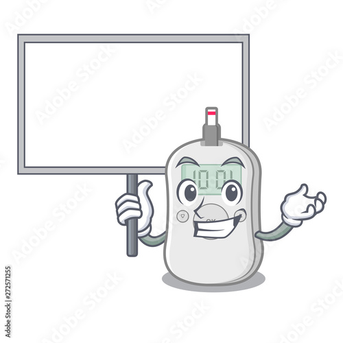 Bring board diabetes check machine in character shape