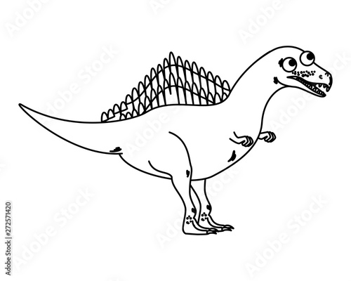 cute spinosaurus comic character icon