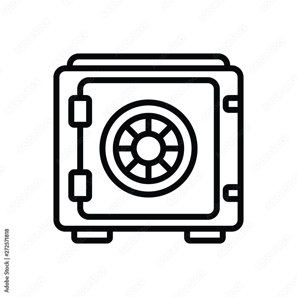 Black line icon for safety money Black line icon for safety money