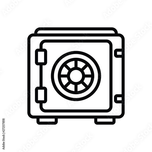 Black line icon for safety money